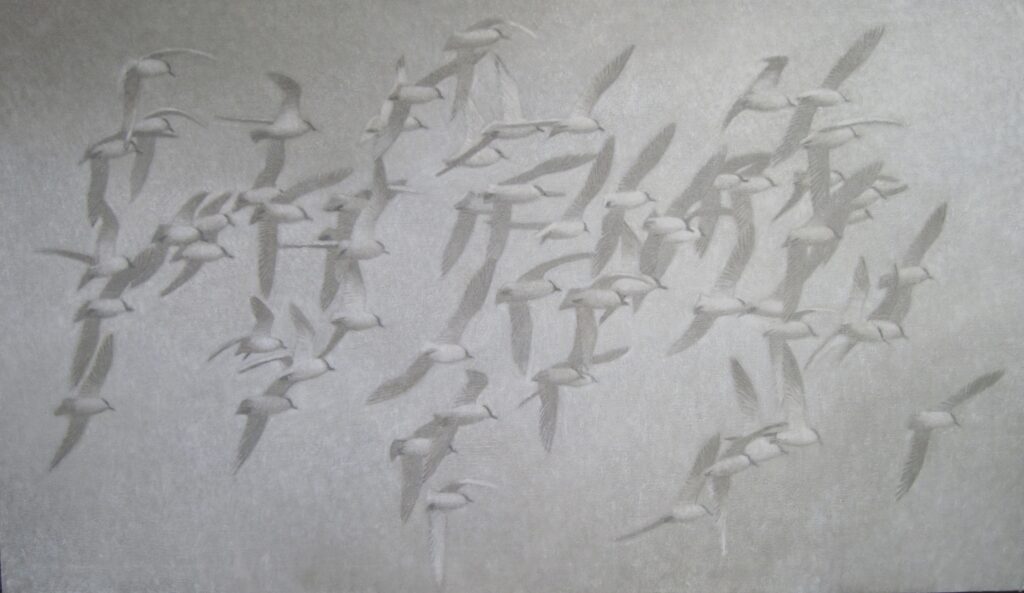Sawin 2 Bird Flock umber tones Sawin 2 Bird Flock umber tones
