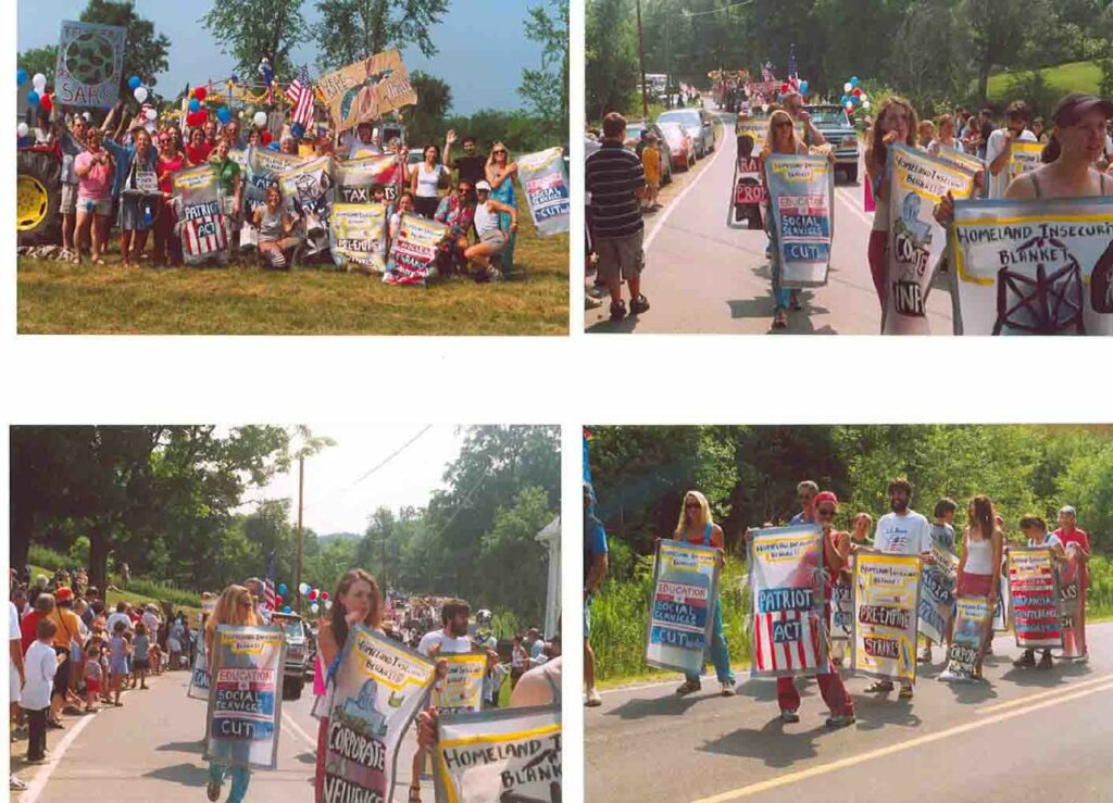 lippard insecurityBLANKETS Homeland Insecurity blankets, Whitefield 4th of July parade 2003